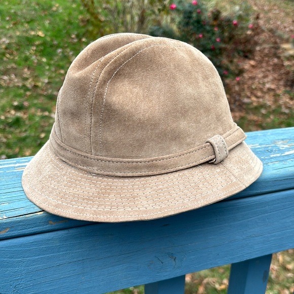 Genuine Suede Leather Fedora! Casual Winter Hat, Like New! Women’s Small - Picture 9 of 9